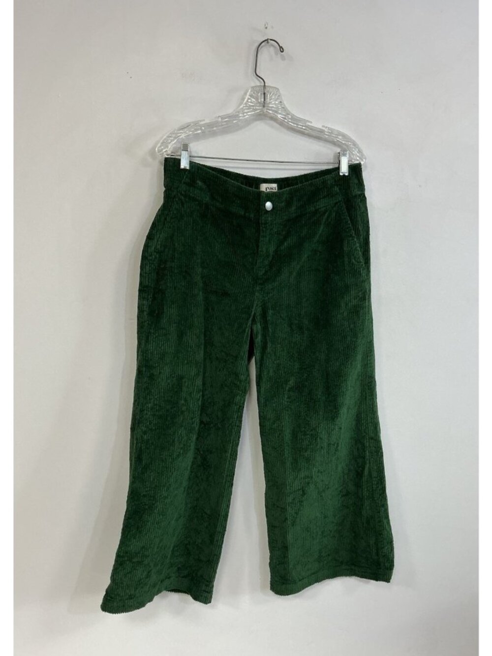 Pact Corduroy Crop Pants Green Organic Cotton Wide Leg Womens Large